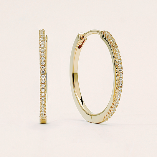 Gold Hoop Earrings CZ Edition
